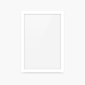 Simple clean white vertical vector blank photo frame mockup with portrait orientation (2x3)