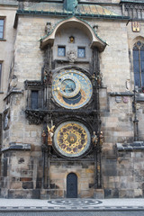 Exterior view of the astronomical clock in Prague
