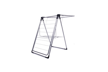 Collapsible clotheshorse isolated on the white background