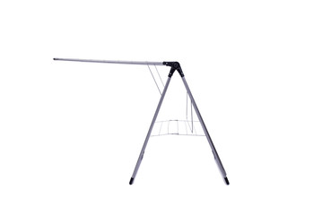 Collapsible clotheshorse isolated on the white background