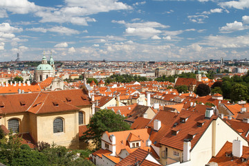 Fototapeta na wymiar top view of the Hradcany district of Prague. 