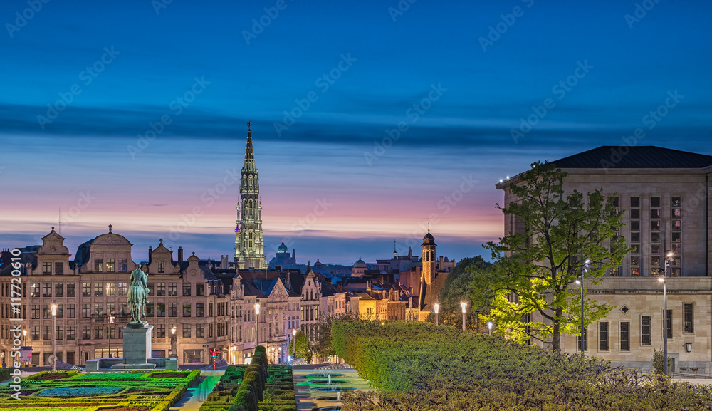 Wall mural brussels at night