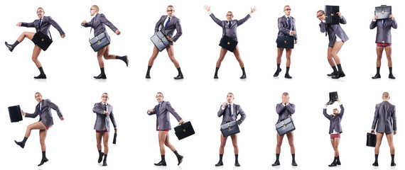 Composite photo of naked businessman on white