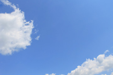 White clouds in the blue sky