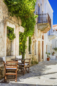 Fototapeta beautiful old streets of Greece. Naxos island