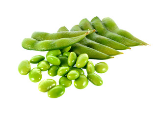 Green Japanese Soybean on white background