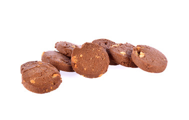 Chocolate  cookies on white background