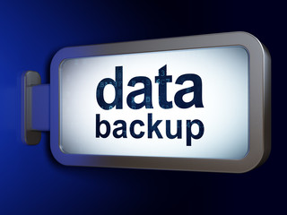 Data concept: Data Backup on billboard background