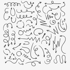 Arrows collection in doodle style