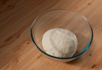 homemade bread dough in a bowl