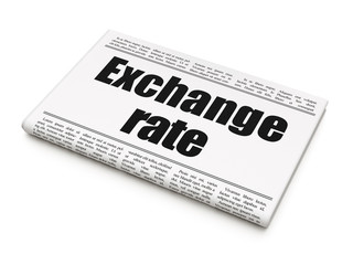 Money concept: newspaper headline Exchange Rate
