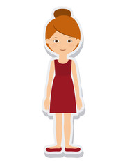 young woman female isolated vector illustration design
