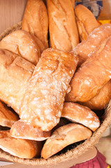 rustic bread in a basket