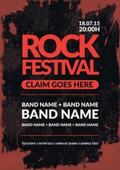 rock festival poster in grunge style