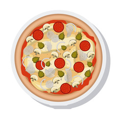 delicious pizza isolated icon vector illustration design