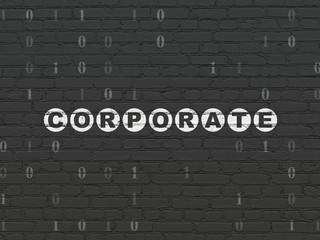Fototapeta na wymiar Finance concept: Corporate on wall background