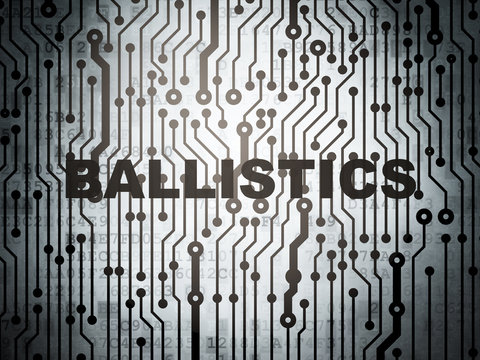 Science Concept: Circuit Board With Ballistics