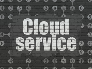 Cloud technology concept: Cloud Service on wall background