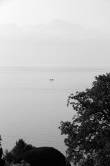 Obraz na płótnie Canvas Sailboat on Lake Geneva, Switzerland