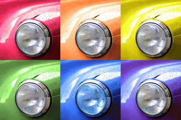Obraz na płótnie Canvas Car Headlight Rainbow composition