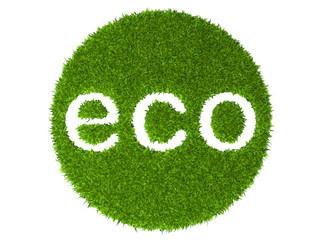 Naklejki  Znak Eco okrągły znaczek z zielonej trawy