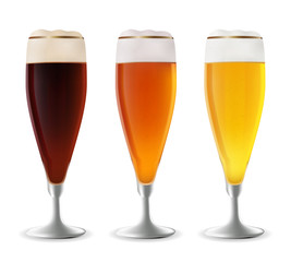 Glass of beer vector.