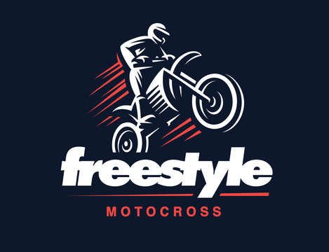 Motorcycle logo illustration, motocross freestyle