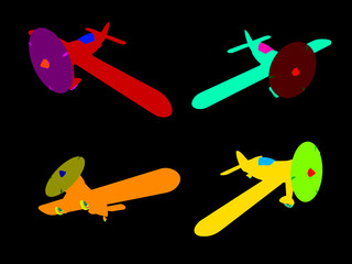 Vector isolated propeller plane set