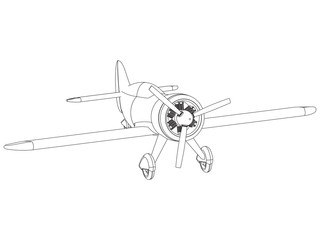 Vector isolated propeller plane drawing