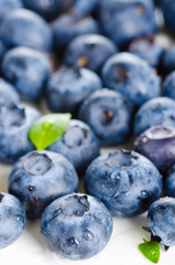 fresh bilberries on white background