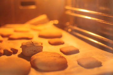 homemade cookies in the oven