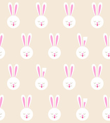Seamless pattern with bunny. Rabbit pattern