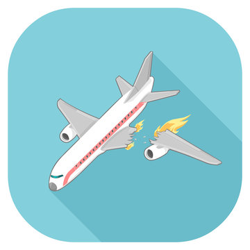 Vector Air Crash icon.
Isometric Airplane Disaster. 