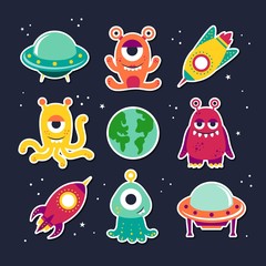 Cartoon aliens