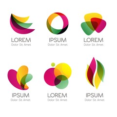 Colorful logos in abstract style