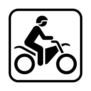 Motorcycling icon. Flat vector illustration isolated on white background.