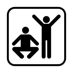 Squatting icon. Flat vector illustration isolated on white background.