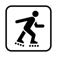 Roller skating icon. Flat vector illustration isolated on white background.
