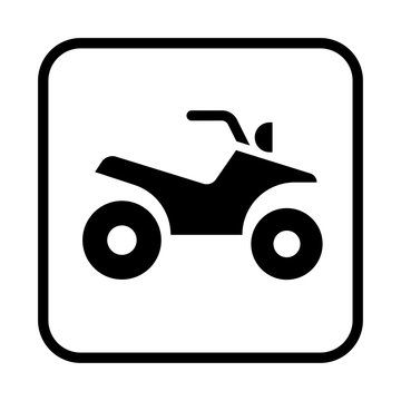 ATV riding icon. Flat vector quad biking illustration isolated on white background.