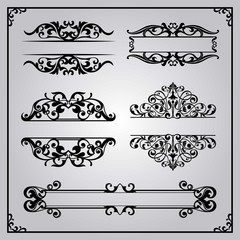 Ornamental borders in retro style