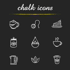 Tea shop icons set