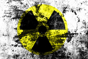 sign of radiation on a grunge texture 