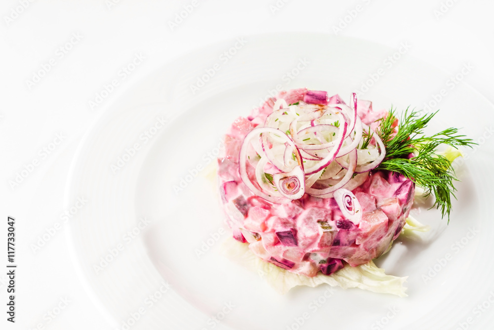 Canvas Prints salad with beet and red onion