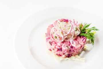 salad with beet and red onion