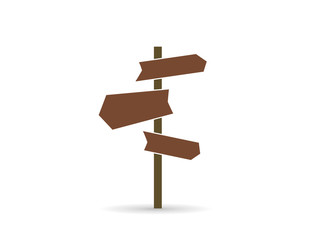 Icon signpost. Directions to different places.