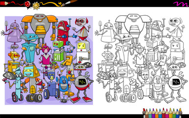 robot characters coloring page