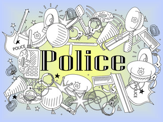 Police coloring book vector
