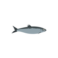 Herring fish icon in flat style on a white background