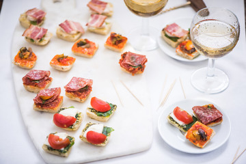 spanish or italian snack antipasti