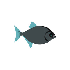 Obraz premium Fish icon in flat style on a white background